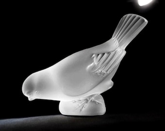 Authentische signierte Lalique France Kristallvogelfigur aus gefrostetem Kunstglas - L1007