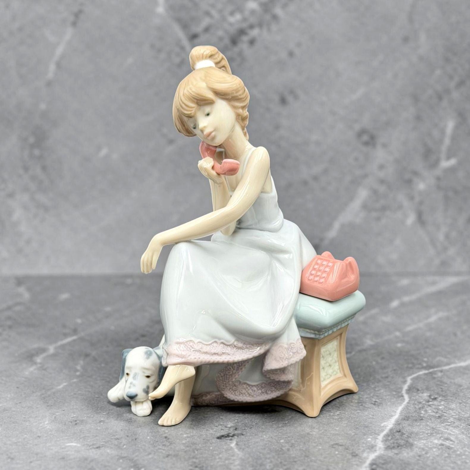 Lladro Girl on Phone - Etsy
