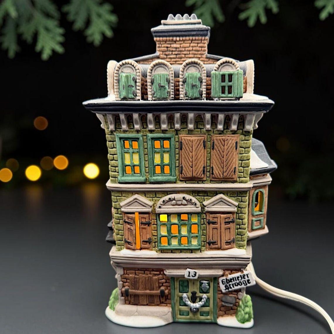 Vtg. Dept 56 Dickens Village Flat of Ebenezer Scrooge Building 5587-5 W ...