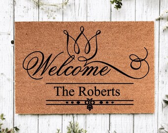 Custom doormat - Personalized Last Name Doormat | Custom Door Mat | Wedding Gift | Housewarming Gift | Top Seller | Front Door Mat