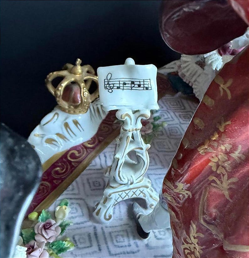 Rare Antique Sitzendorf German Porcelain Figurine - Authentic - Group Music - Large 19” Hand Painted Lace Rococo Victorian Style - 10097 image 10