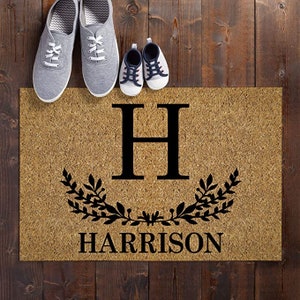 Custom doormat - Initial and Name Personalized Doormat | Custom Door Mat | Wedding Gift | Housewarming Gift | Top Seller | Front Door Mat