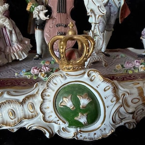 Rare Antique Sitzendorf German Porcelain Figurine - Authentic - Group Music - Large 19” Hand Painted Lace Rococo Victorian Style - 10097 image 5