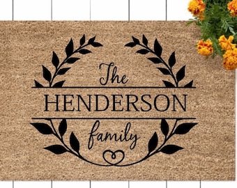 Custom doormat - Personalized Last Name Doormat | Custom Door Mat | Wedding Gift | Housewarming Gift | Top Seller | Front Door Mat