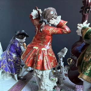 Rare Antique Sitzendorf German Porcelain Figurine - Authentic - Group Music - Large 19” Hand Painted Lace Rococo Victorian Style - 10097 image 8