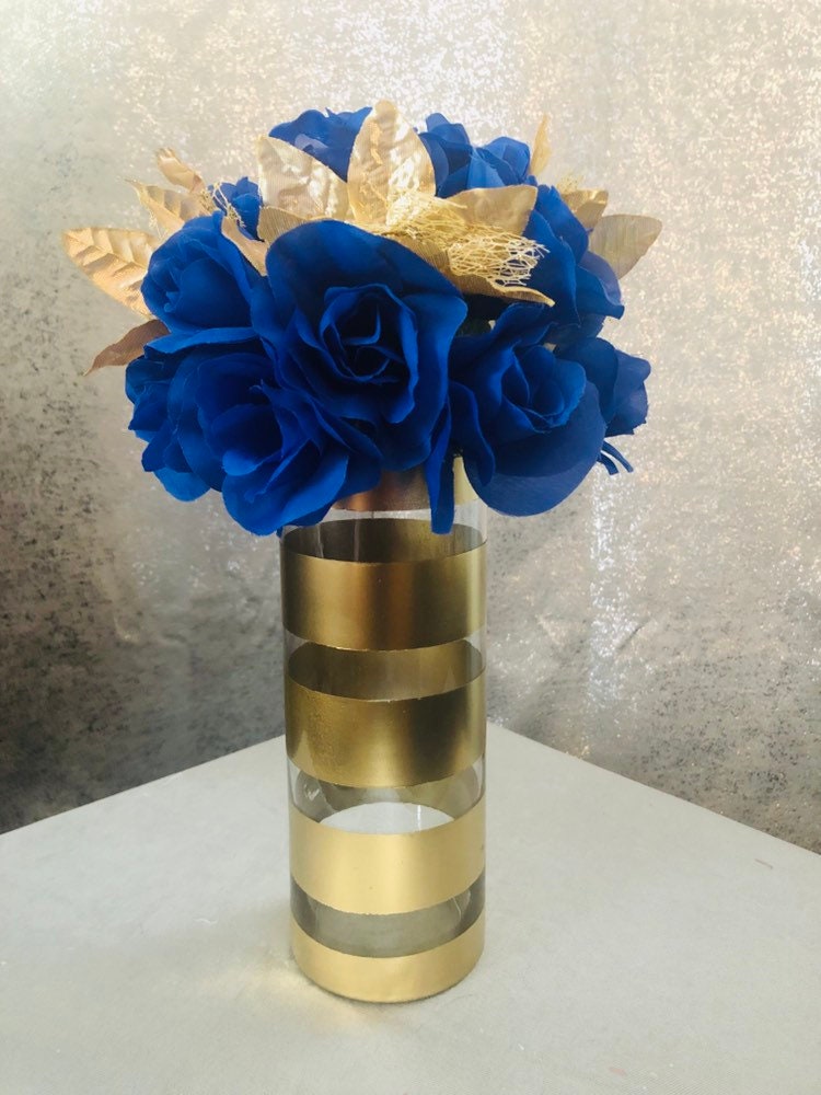 Royal Blue And Gold Baby Shower Decorations Gold Geometric Etsy