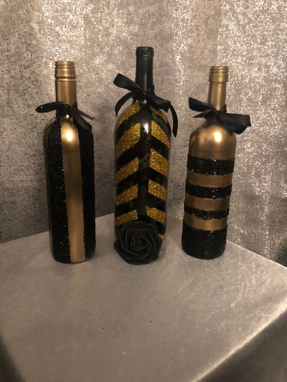 Great Gatsby Roaring 20s Centerpieces Wine Bottle Wedding Etsy