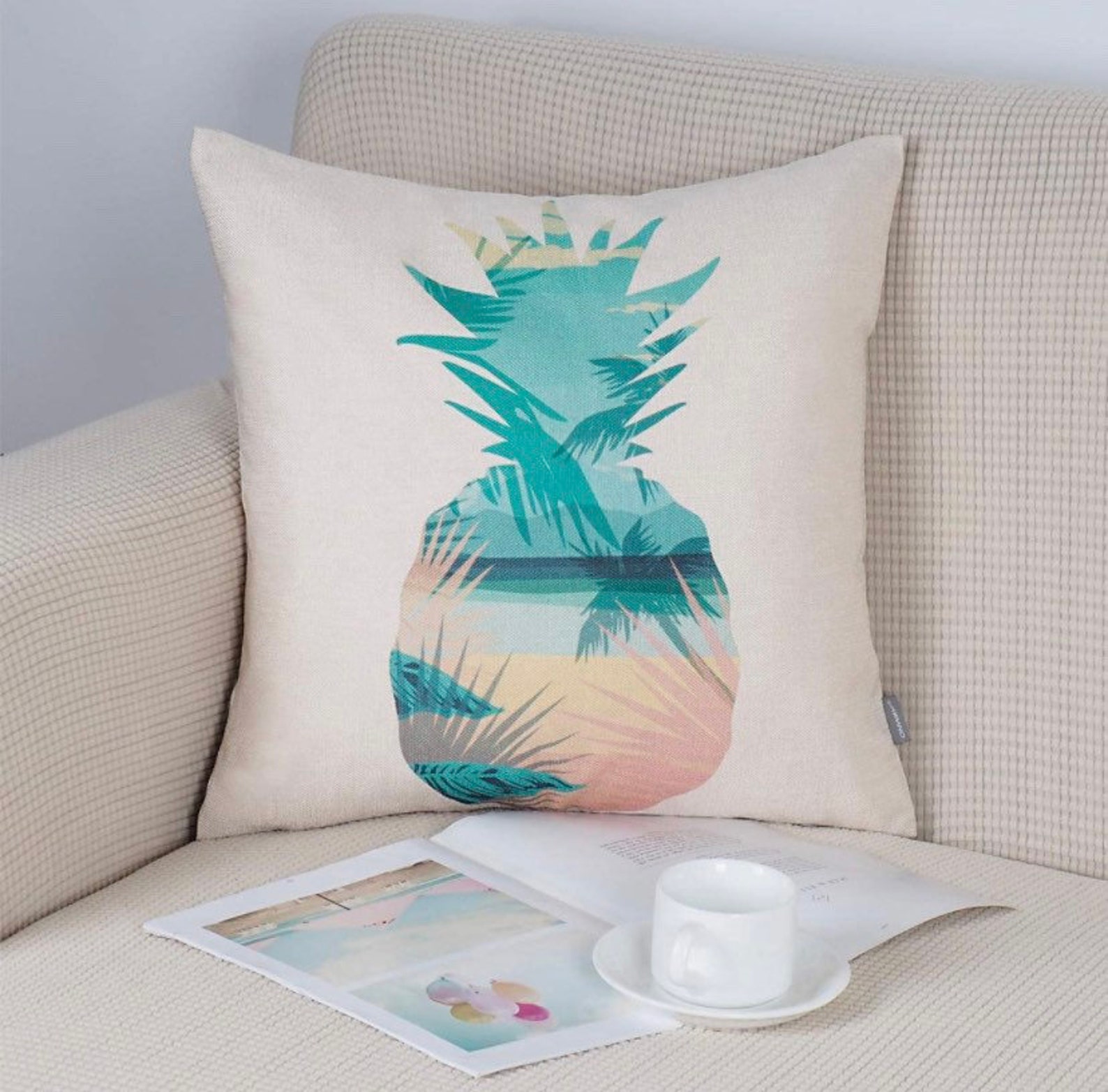 Hello Summer Pillow Covers 18x18 Beach Theme Decorative Throw Etsy