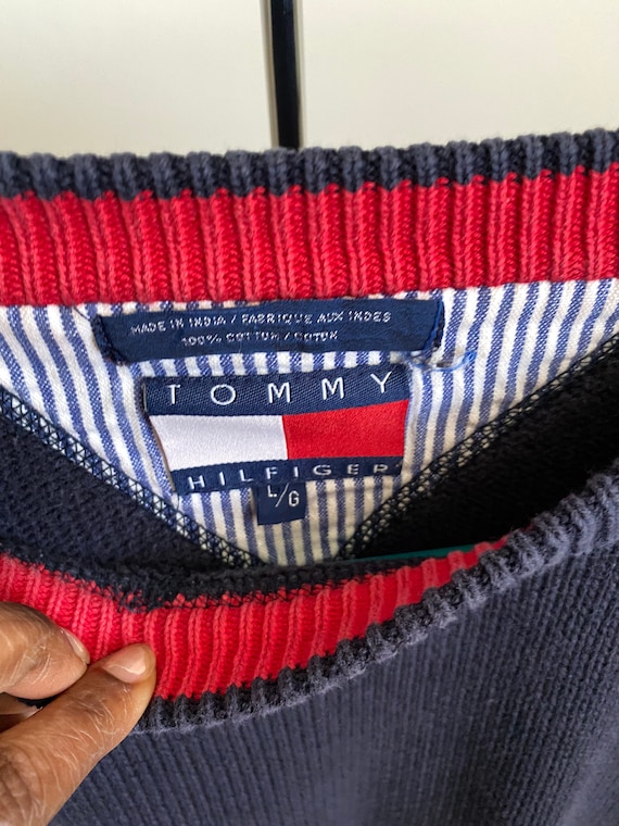 Vintage Tommy Hilfiger Mens Pullover Sweater Blue… - image 3