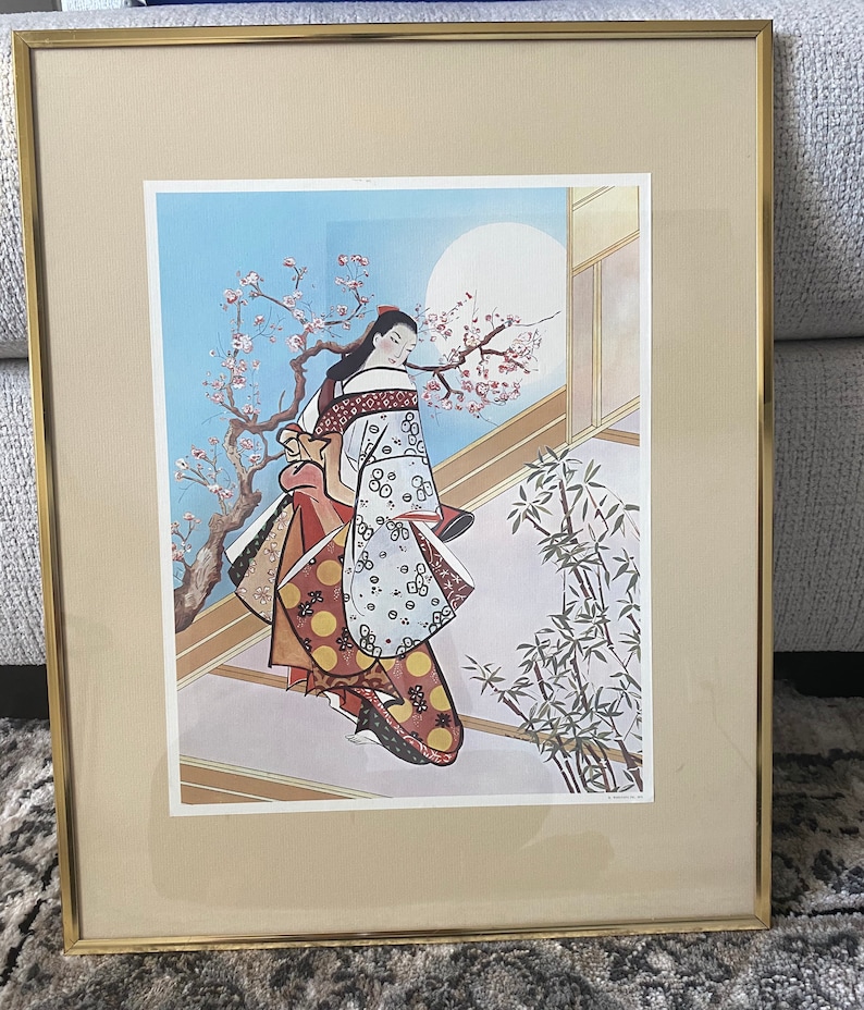 Vintage Japanese Gold Framed Print Art Academy Arts Chicago Etsy