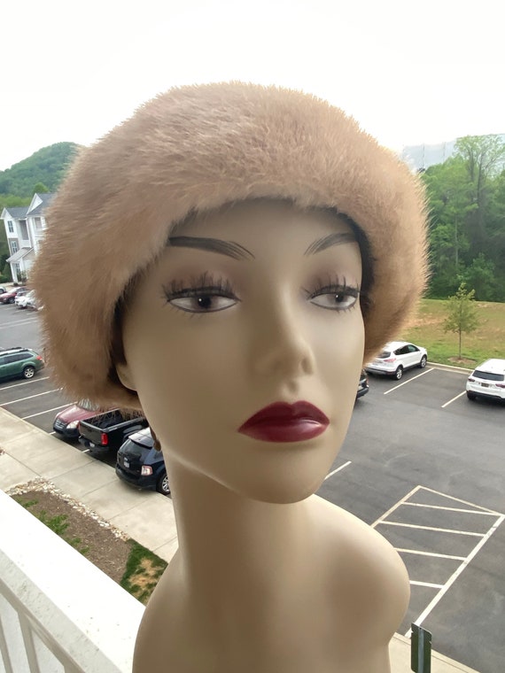 Ladies Vintage 1950’s Mr. D Fur Mink Hat Size 7.5… - image 3