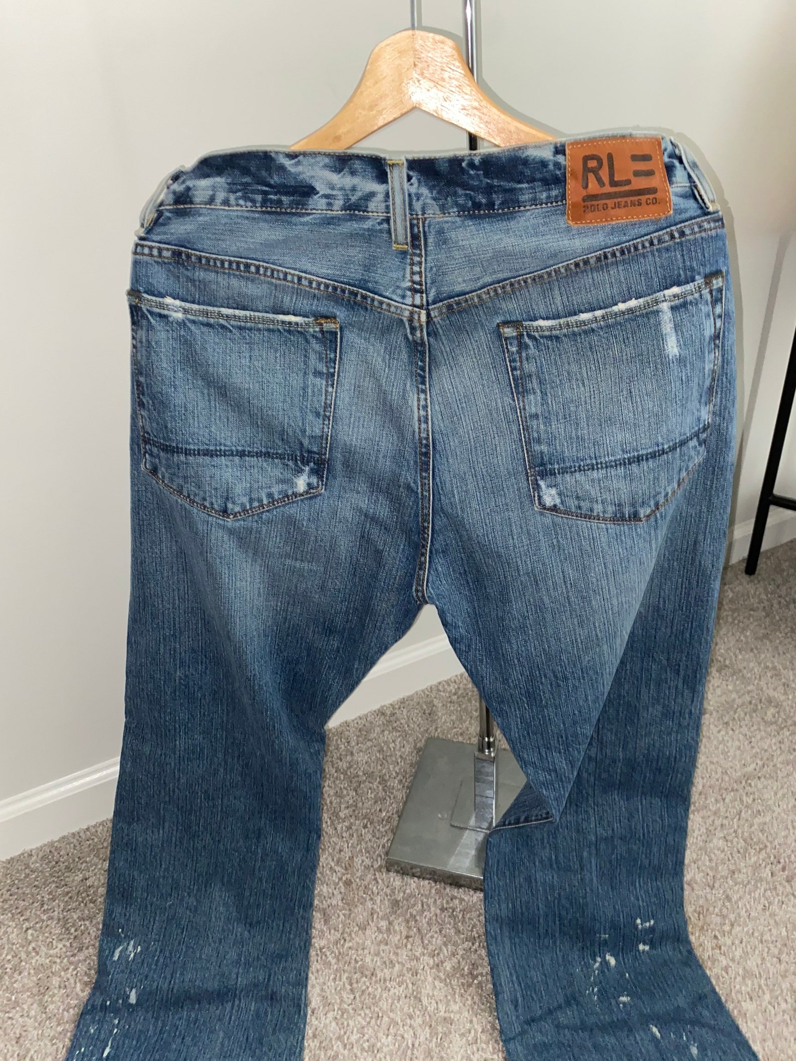 Vintage Distressed Ralph Lauren Mens Polo Jeans Dark Wash boot Etsy