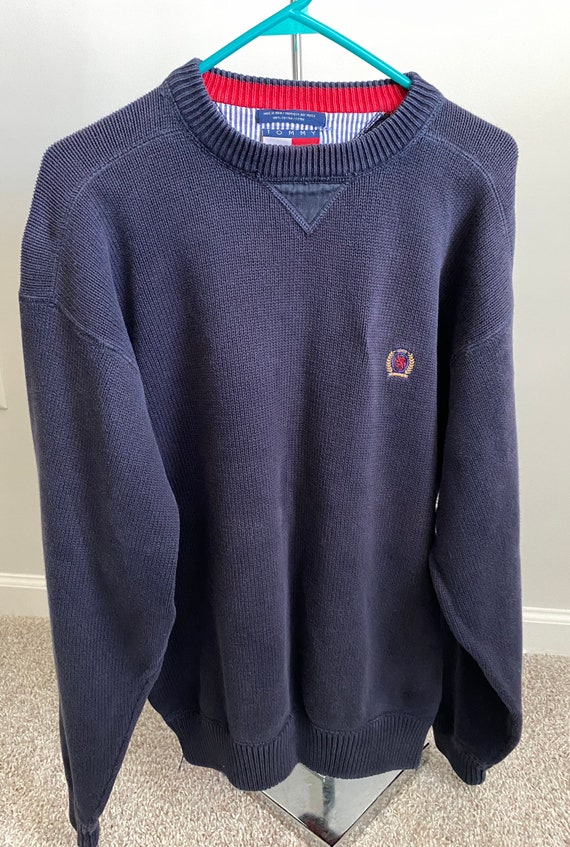 Vintage Tommy Hilfiger Mens Pullover Sweater Blue… - image 2