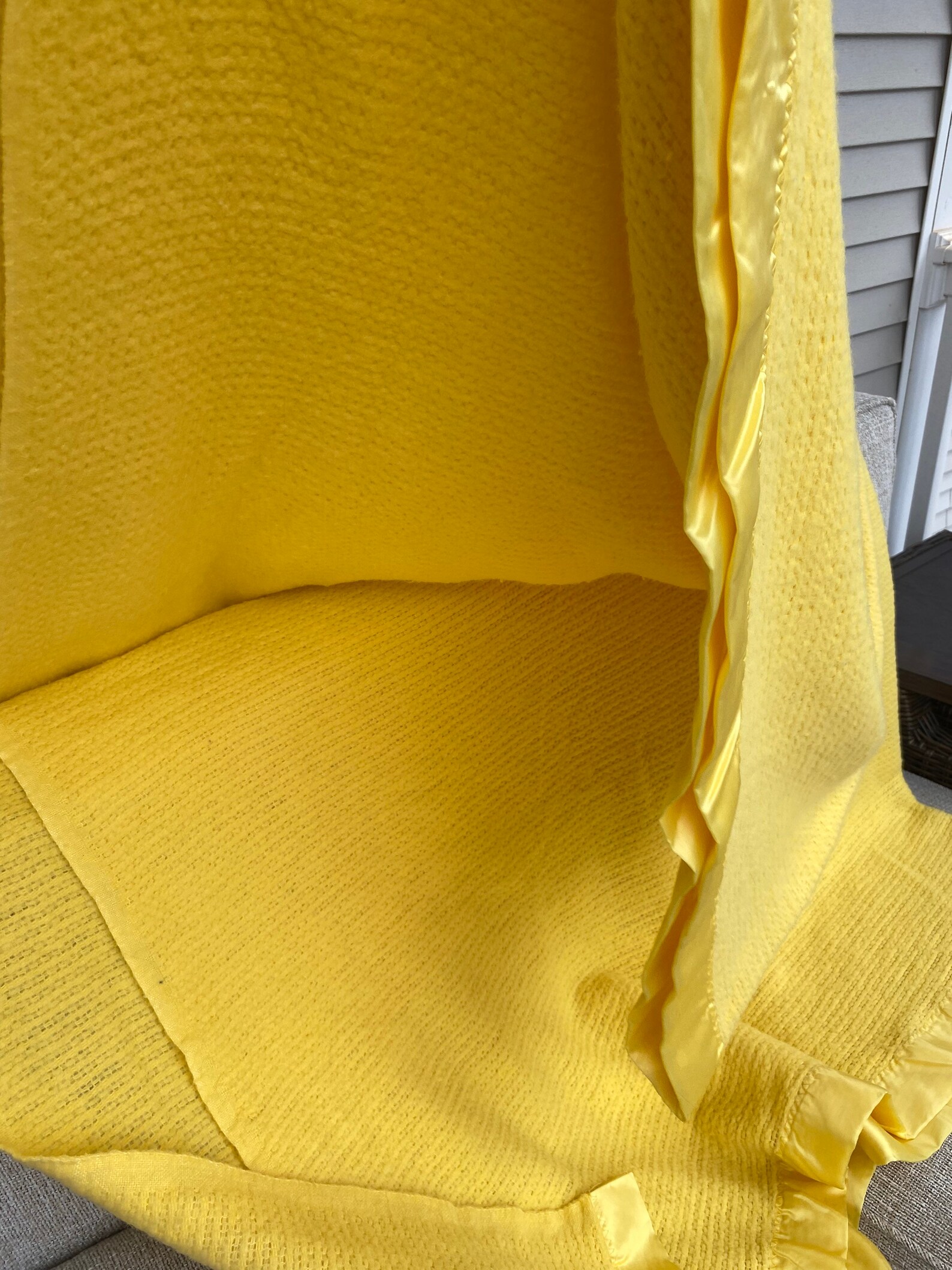 Vintage Yellow Wool Mix Blanket With Santon Trim Chatham Etsy