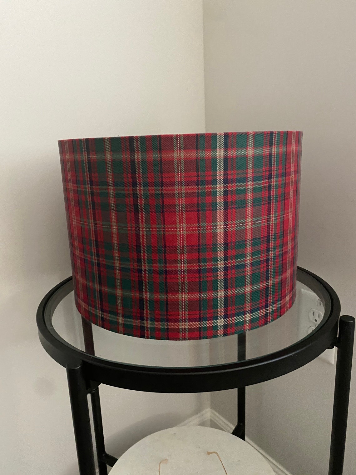 Vintage Plaid Lampshade Pottery Barn 10.5 Etsy