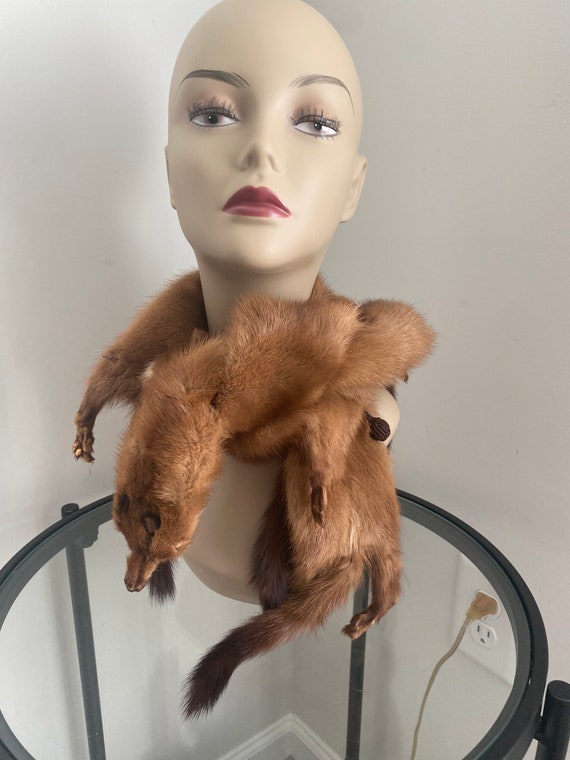 Vintage Mink Stole 4 Full Pellets Woman’s Body Fu… - image 2