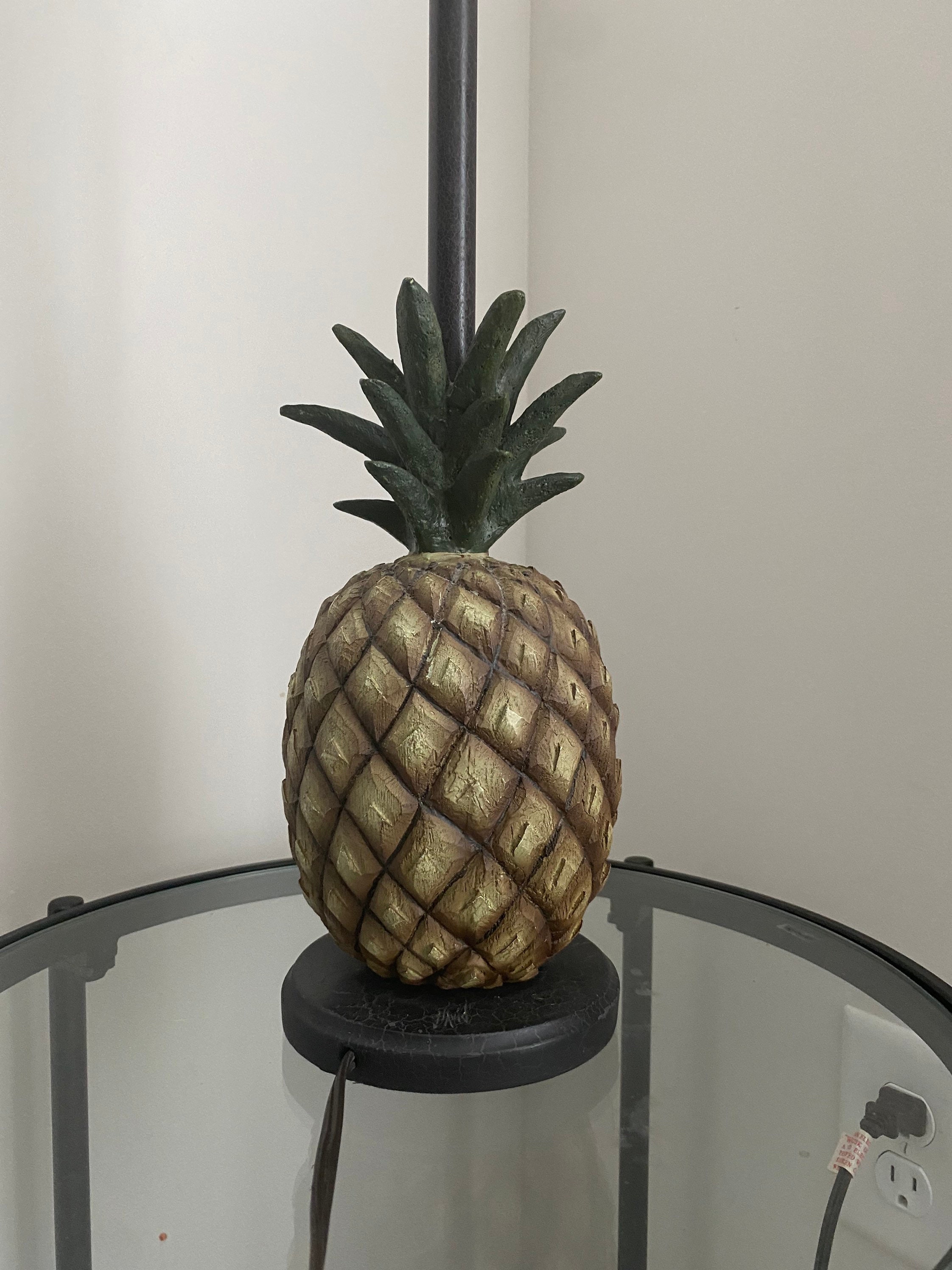 Vintage 90s Wood Carved Pineapple Lamp Your Choice Etsy