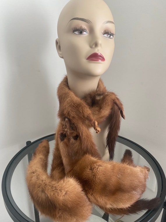 Vintage Mink Stole 4 Full Pellets Woman’s Body Fu… - image 3