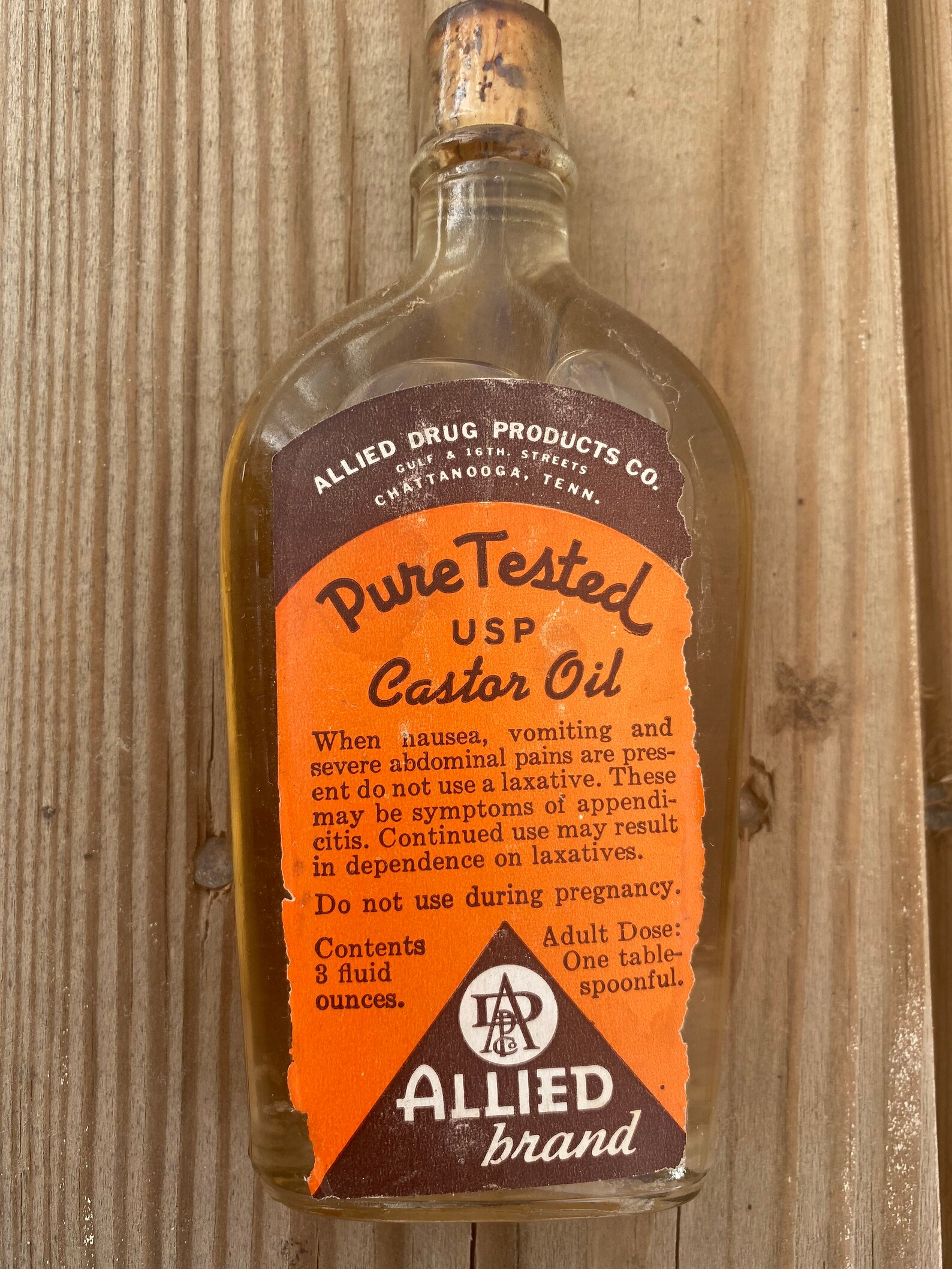 Vintage Castor Oil Medicine in Bottle Allied Brand Castor Oil | Etsy
