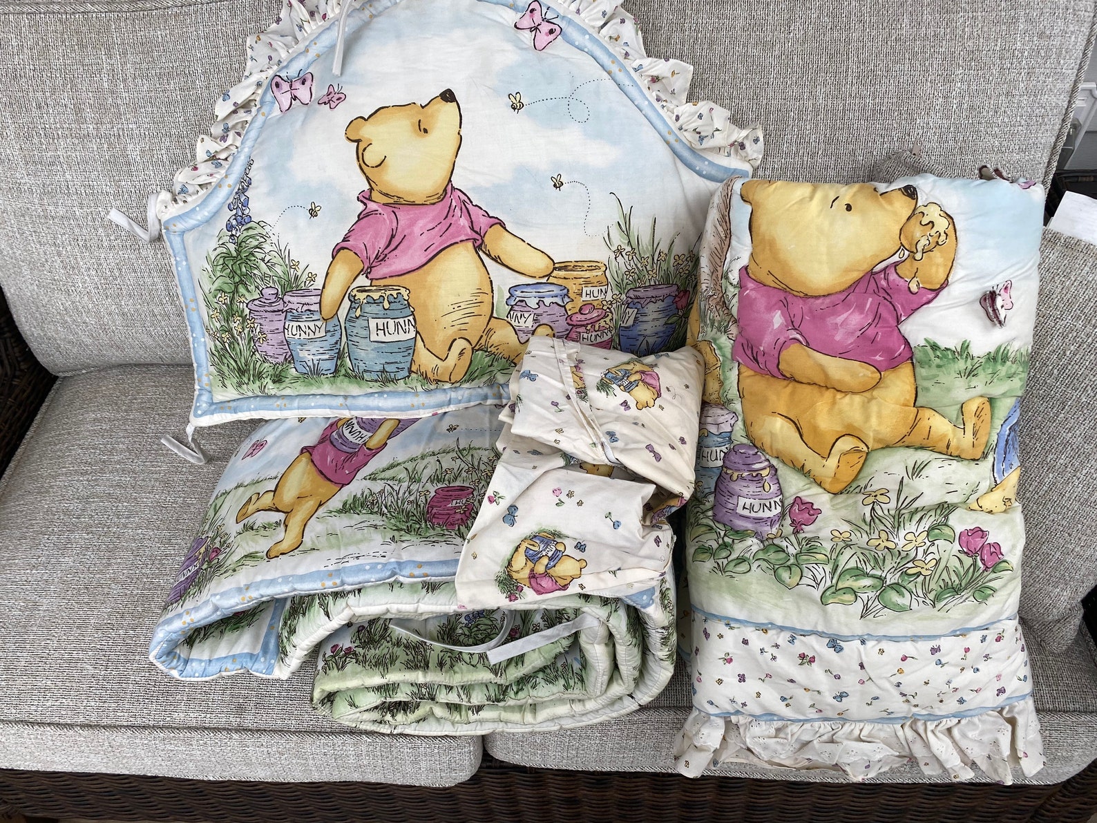Vintage Winnie the Pooh Baby Crib Bedding Set Etsy