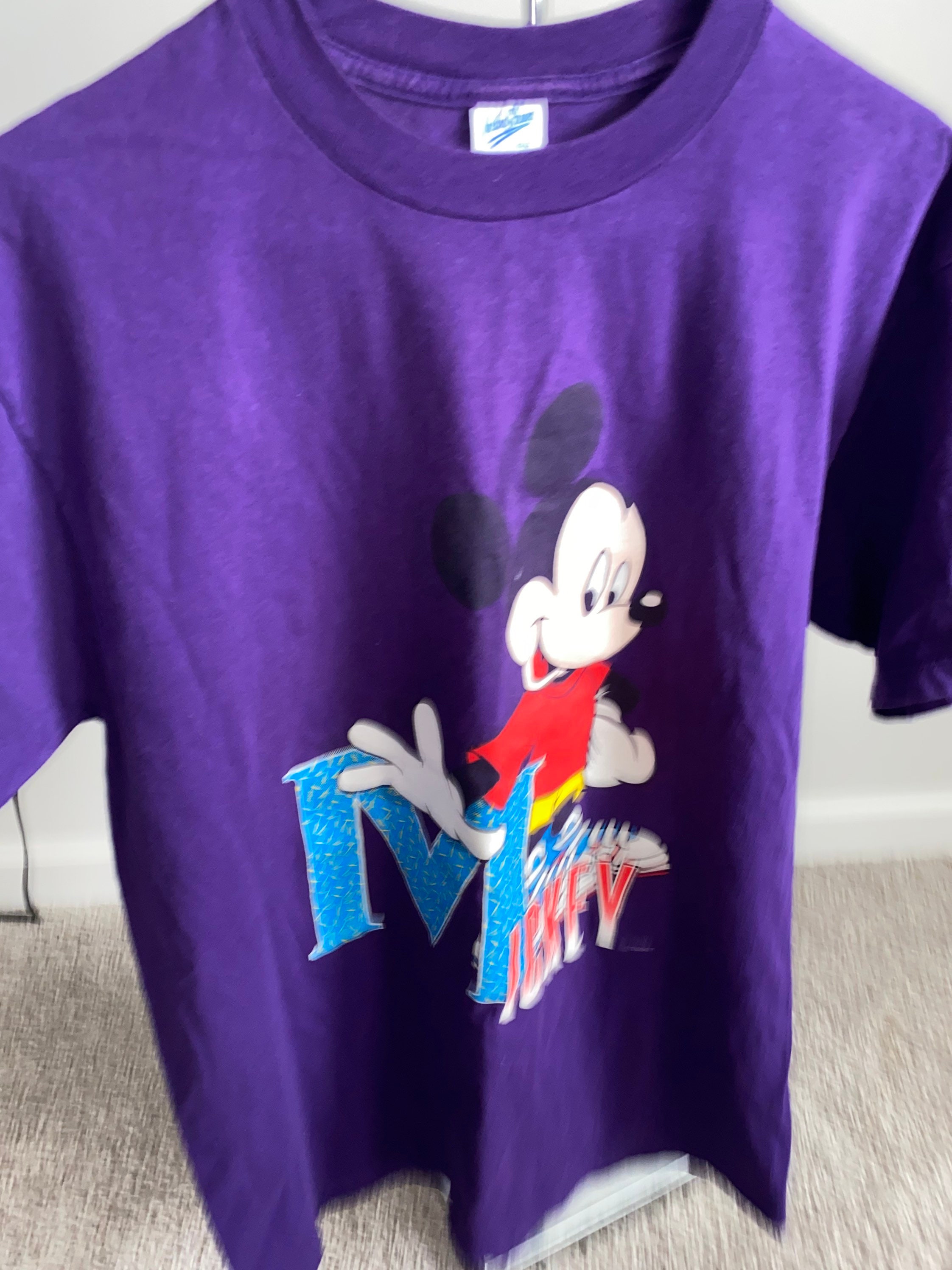 Vintage 90s Disney Mickey Mouse T Shirt Purple Adult Sz L Etsy