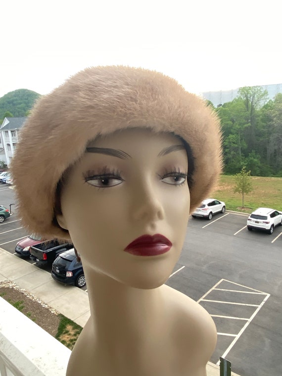 Ladies Vintage 1950’s Mr. D Fur Mink Hat Size 7.5… - image 1