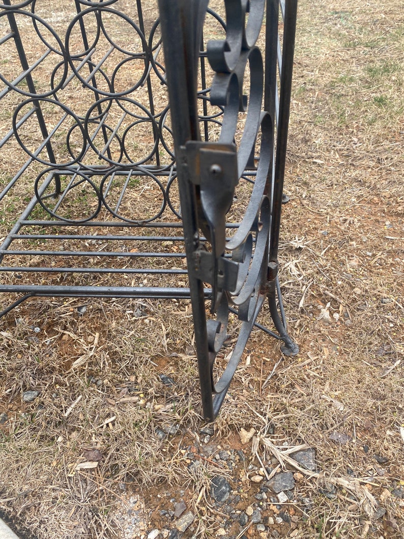 Vintage Wrought Iron Arched Metal Wine Cage Etsy