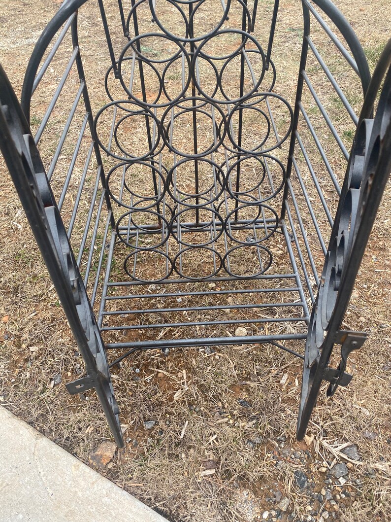 Vintage Wrought Iron Arched Metal Wine Cage Etsy