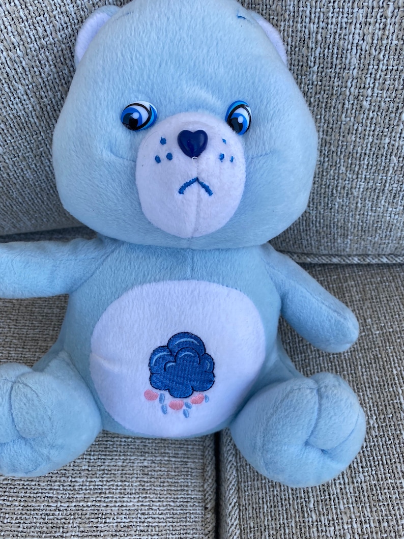 Care Bears Grumpy Bear Rain Storm Cloud Hearts Lightening Blue Etsy