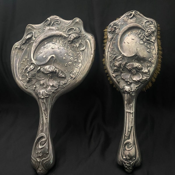 Mirror and Brush Set Etsy