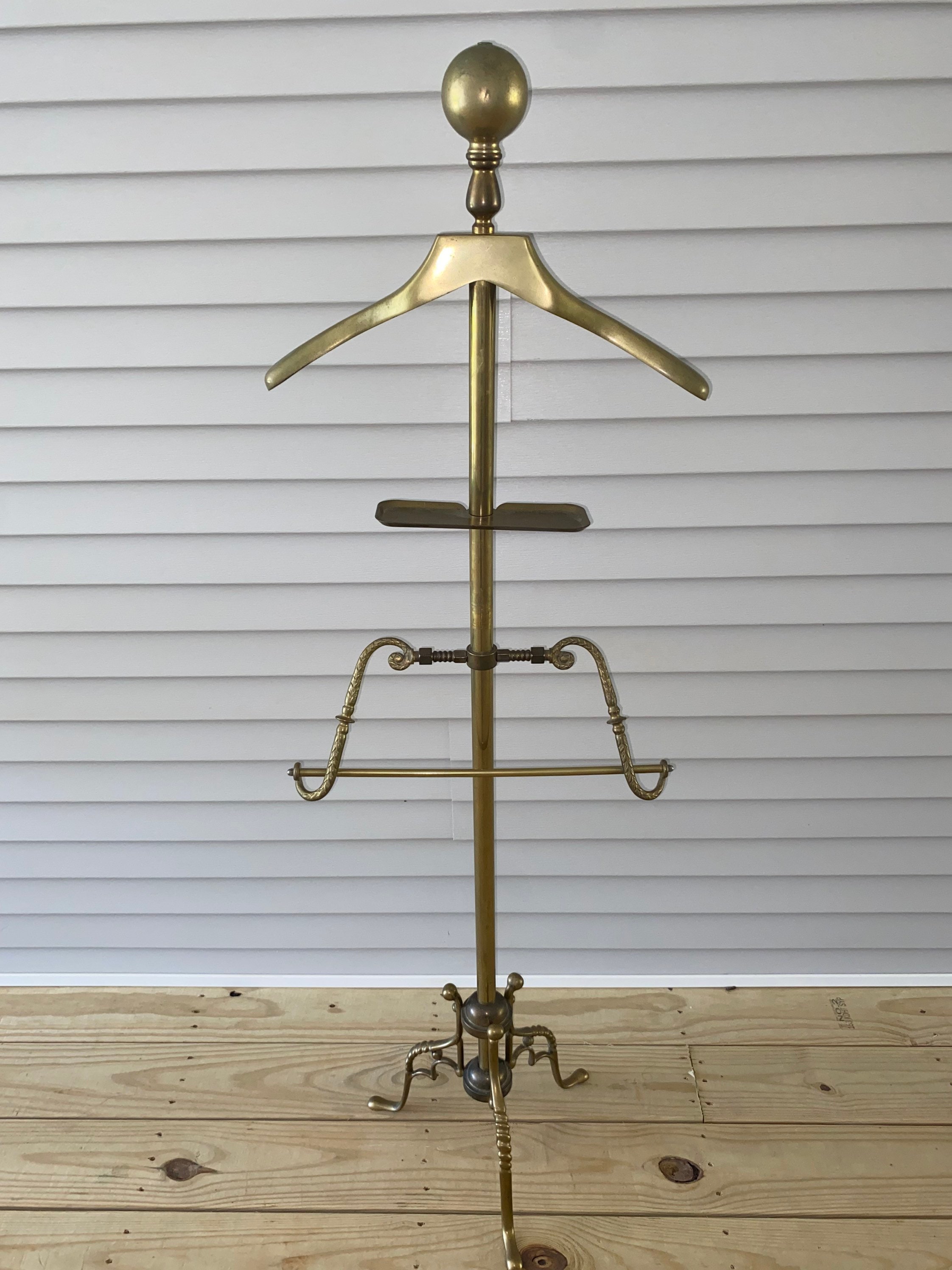 Vintage Gentlemens Valet Brass Gentlemens Butler Stand Etsy