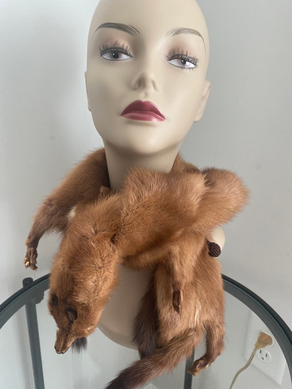 Vintage Mink Stole 4 Full Pellets Woman’s Body Fu… - image 1