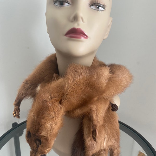 Vintage Mink Stole 4 Full Pellets Woman’s Body Fur Mink Stole