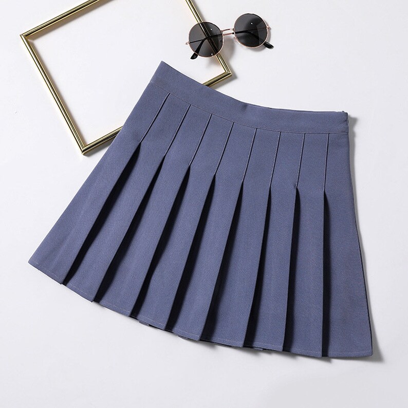Minimalist Girls Sexy Skirt High Waist Pleated Skirt School Etsy