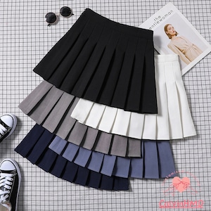 Minimalist Girls Sexy Skirt, High Waist Pleated Skirt, School Uniform Style Tennis Skirt, Preppy Style A-Line Shorts Skirts for Female Women