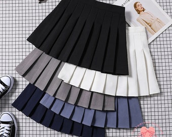 Minimalist Girls Sexy Skirt, High Waist Pleated Skirt, School Uniform Style Tennis Skirt, Preppy Style A-Line Shorts Skirts for Female Women