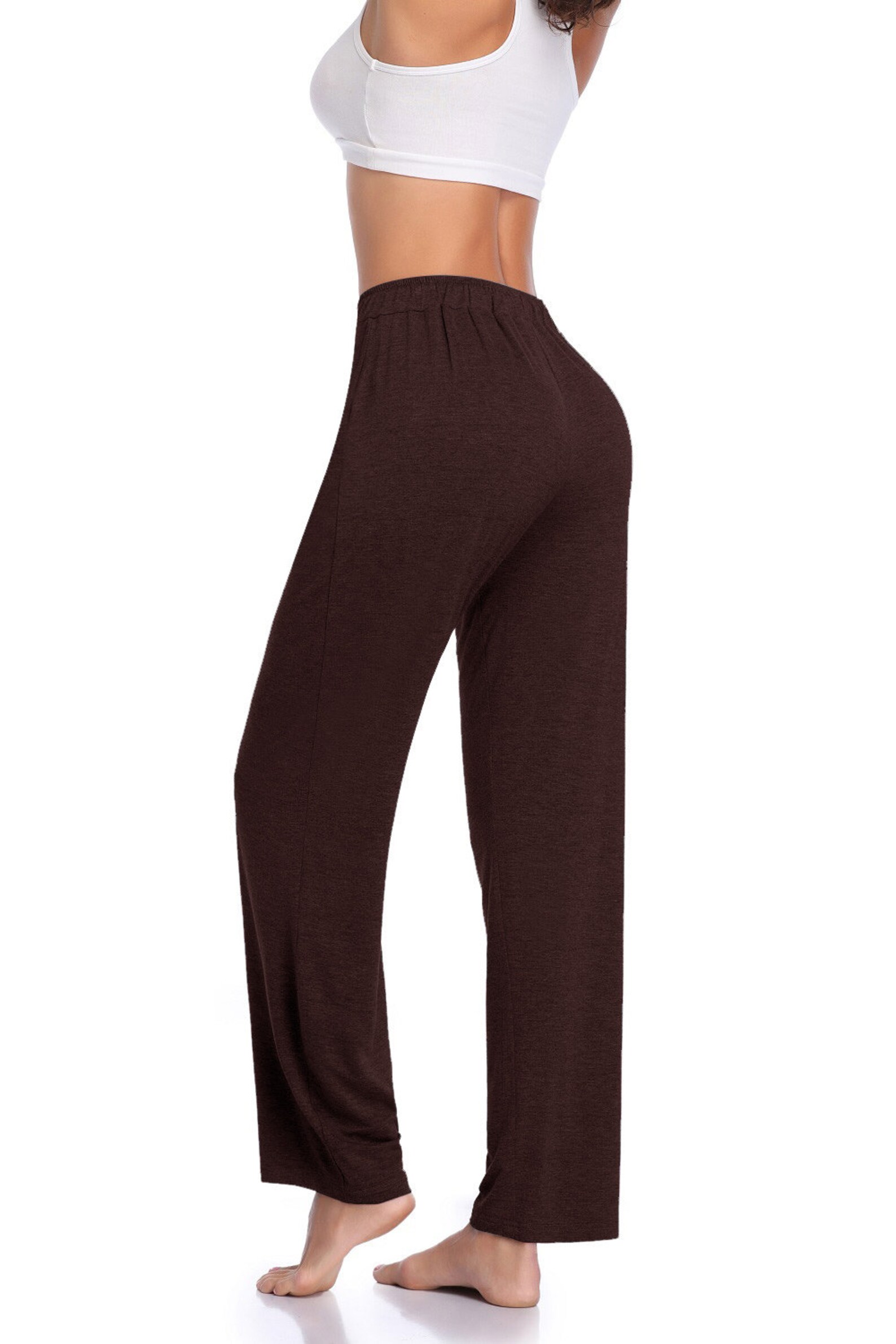 JORLYEN Dark Brown Women's Yoga Pants Long Modal Comfy Etsy