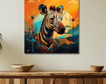 Geometric Zebra Print: Afrocentric Safari Wall Art (Digital Download)