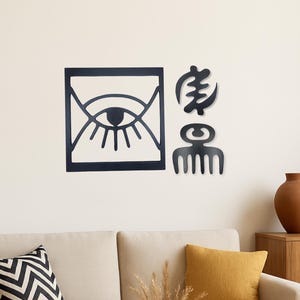 Art mural il qui voit tout – Décoration Eyeil de la Providence – Symbole de protection en bois – Suspension murale symbole spirituel maçonnique – Décoration du troisième œil