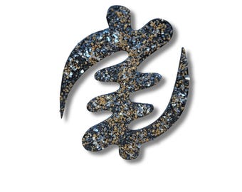 Gye Nyame Wall Decor, Adinkra Symbol Art, Crystal Stone Studded