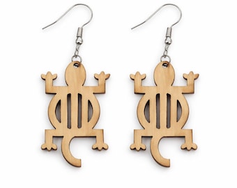 Odynkyem Adinkra Earrings • African Symbol Jewelry • Wooden Earrings • Afrocentric Gift • Cultural Fashion