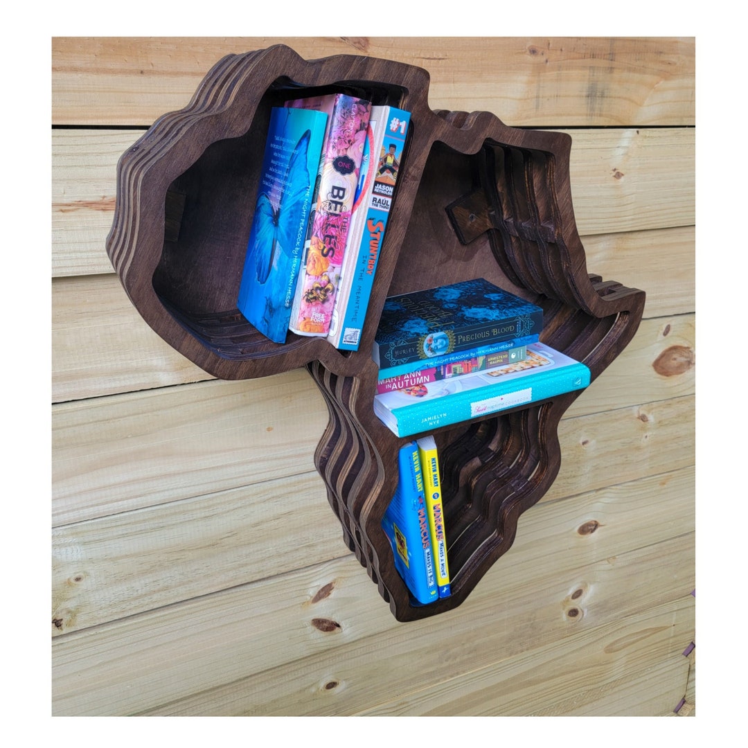 AFRICA BOOKSHELF Africa Bookshelf African Bookshelf Home Decor African