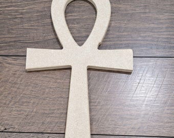 Stone Ankh Wall Decor – Afrocentric Wooden Wall Art – Spiritual Home Accent – Egyptian-Inspired Cultural Gift