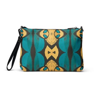 Bolso bandolera con estampado africano / Clutch de piel sintética con correa / Bolso bandolera para uso diario y eventos / Cartera de mano con bolsillos