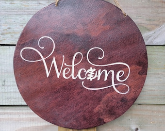 Gye Nyame Welcome Sign: Afrocentric Wood Door Hanger