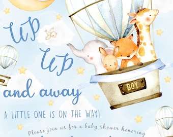 Up Up and Away Baby Shower Invitation