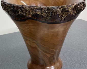 Live Edge Walnut Wood Turned Vase ~ LOOK at this BEAUTY! ~ Unique Gift, Housewarming Gift, Wedding Gift, Birthday Gift,  Made in WI!