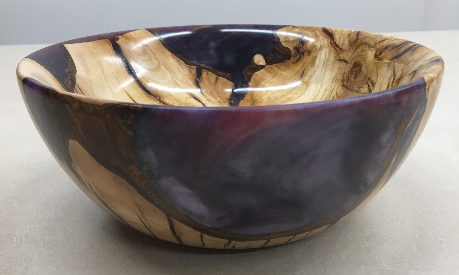 Woodturned Root Ball & Epoxy Bowl Maple Wood Mother's Etsy