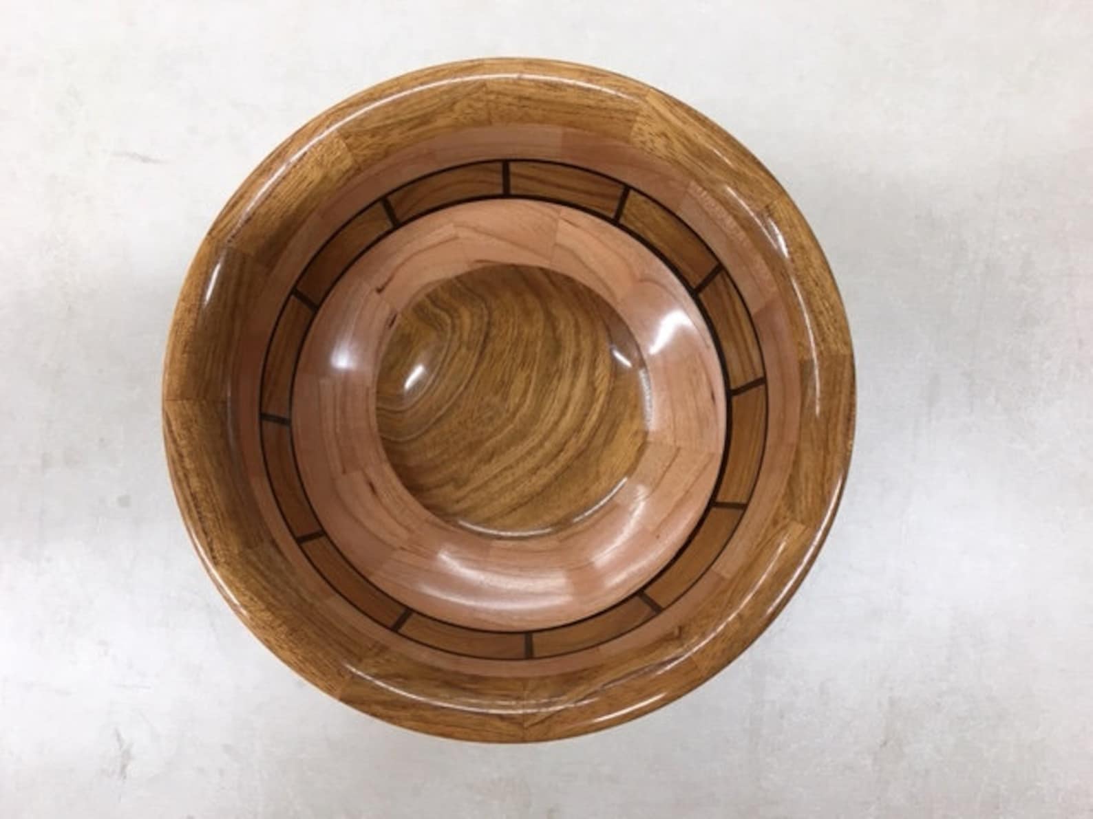 Segmented Wood Bowl, Multiaxis, Woodturned Bowl, Brazilian Cherry
