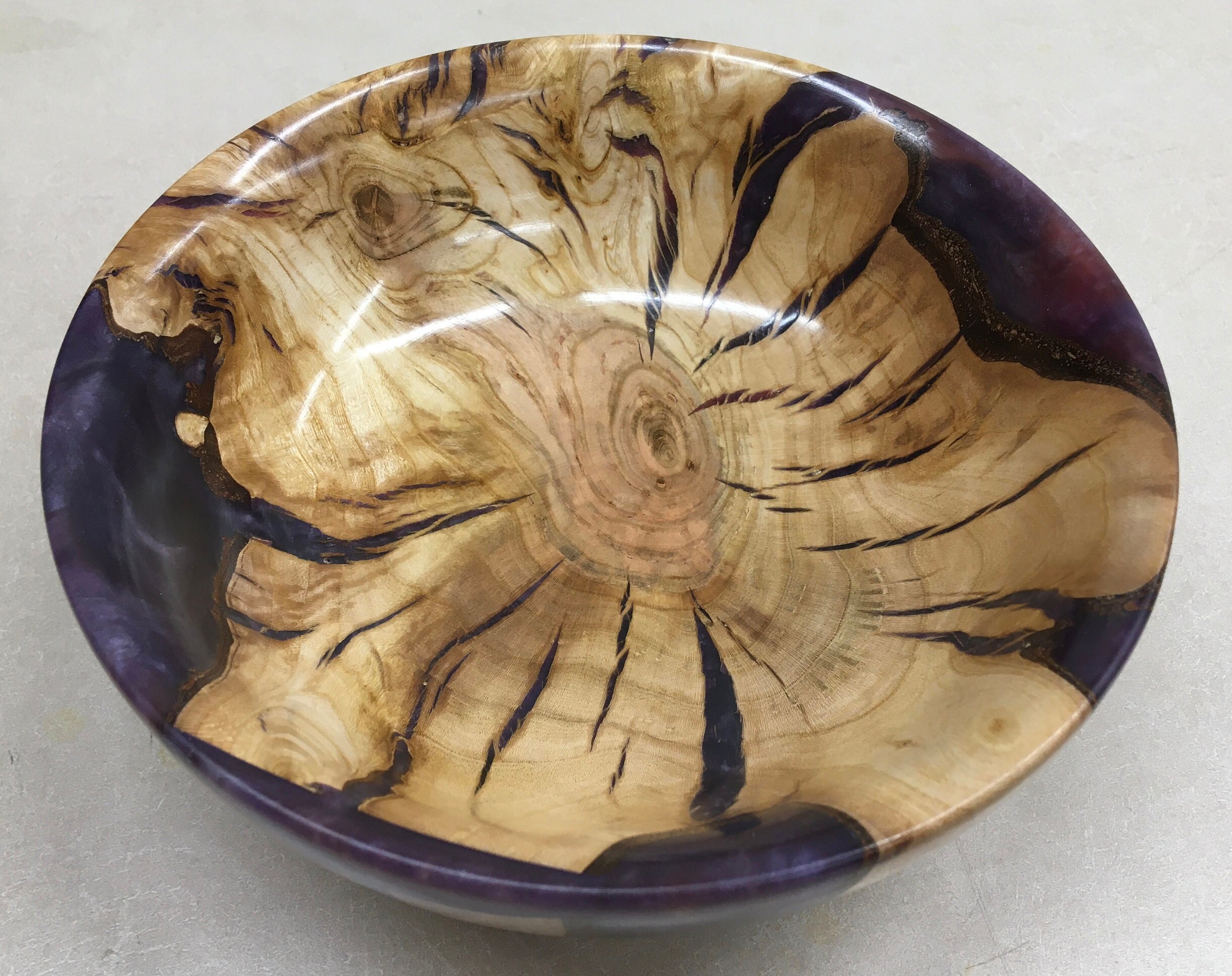 Woodturned Root Ball & Epoxy Bowl Maple Wood Mother's Etsy